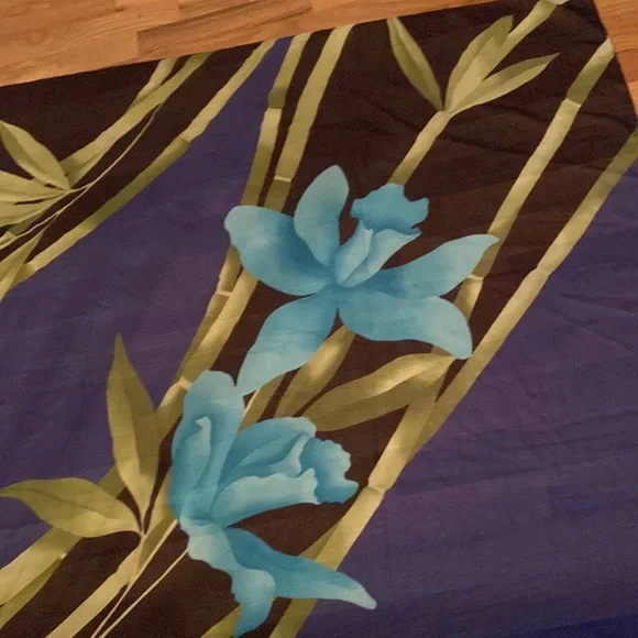 Blue Floral Italian Scarf - Picture 3 of 4